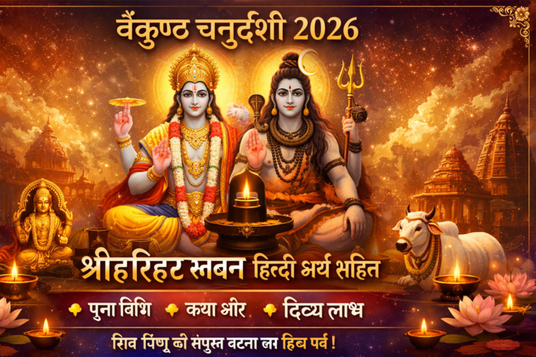 वैकुण्ठ चतुर्दशी हरिहर स्तवन हिन्दी अर्थ सहित